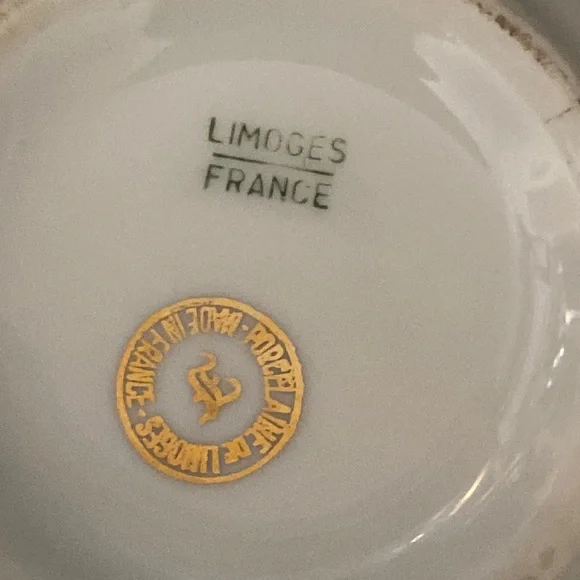 Vintage Porcelain Limoges France Hand Painted Gold Trim Trinket or Candy Dish